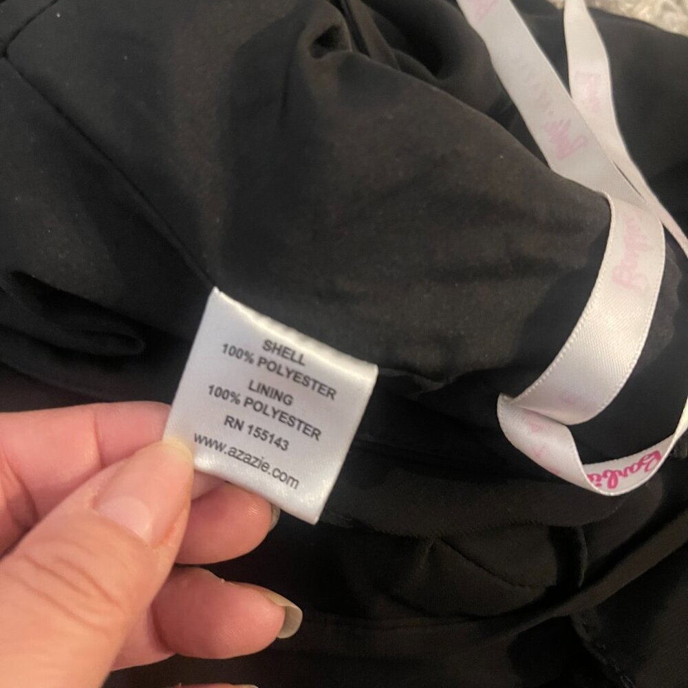 Barbie x Azazie Black Ruffle Slit Maxi Dress A4 - Picture 9 of 11